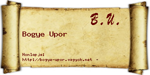Bogye Upor névjegykártya